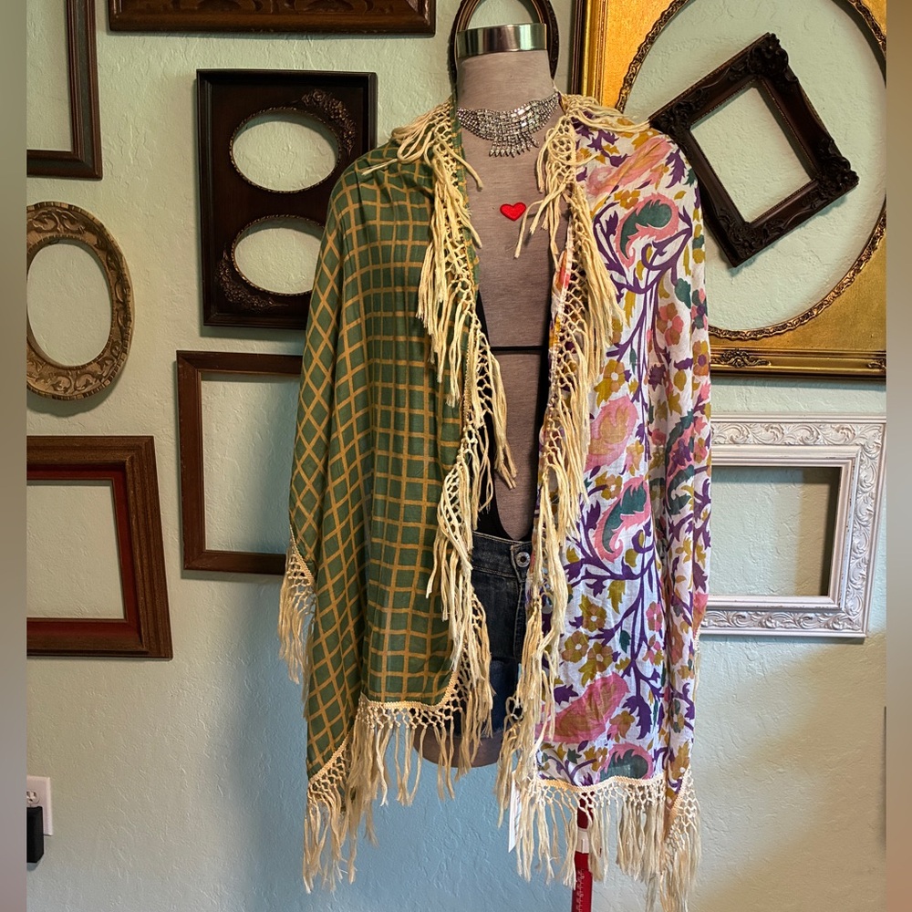NWT Rising Tide Fringed Wrap Scarf